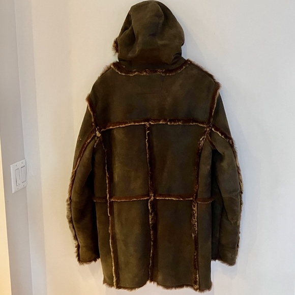 LIMITED EDITION John Varvatos Leather/Shearling Hooded Coat EU 50 / US 40 L XL - Picture 3 of 12